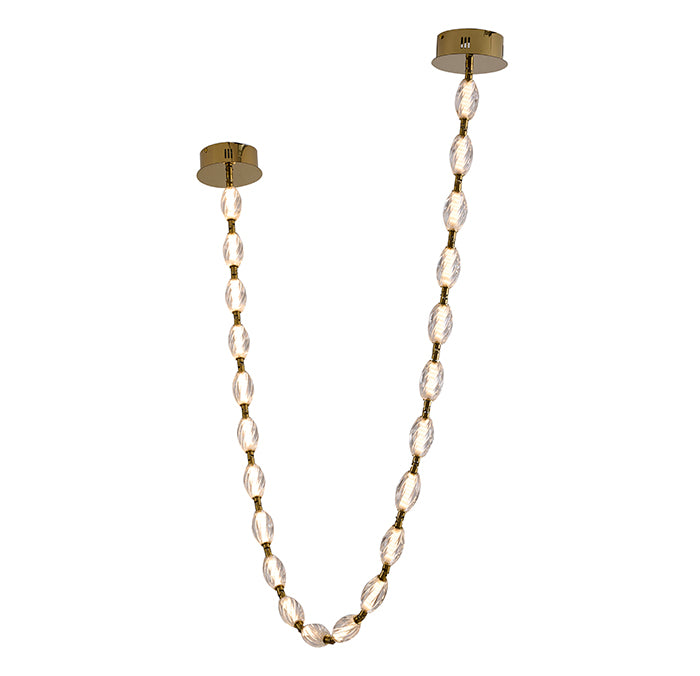 Clear Crystal Ball Chandelier in Brass by Bethel