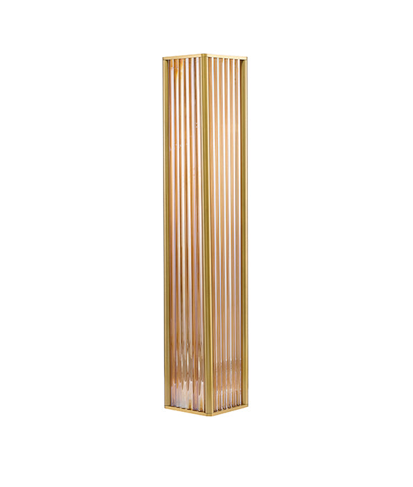 Satin Brass Glass Floor Lamp by Bethel - view 2