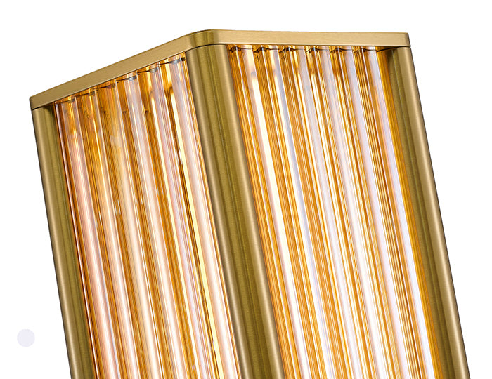 Satin Brass Glass Floor Lamp by Bethel - view 3