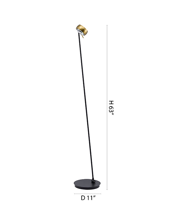 Black Satin Brass Crystal Floor Lamp by Bethel - view 2