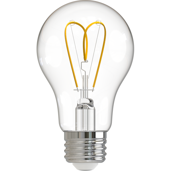 LED 5.5W A19 - Curved Filament Bulb - Dimmable