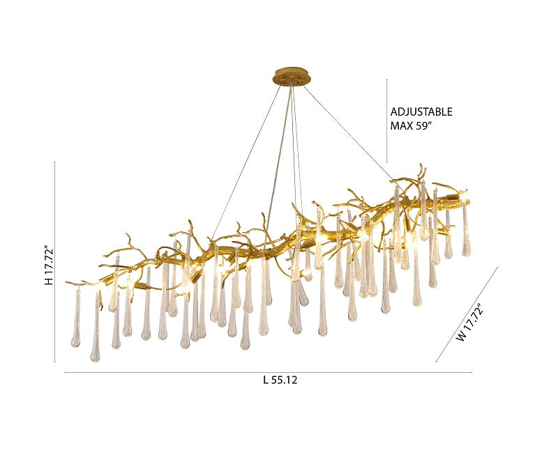 Brass Glass Chandelier (CC05) by Bethel - view 2