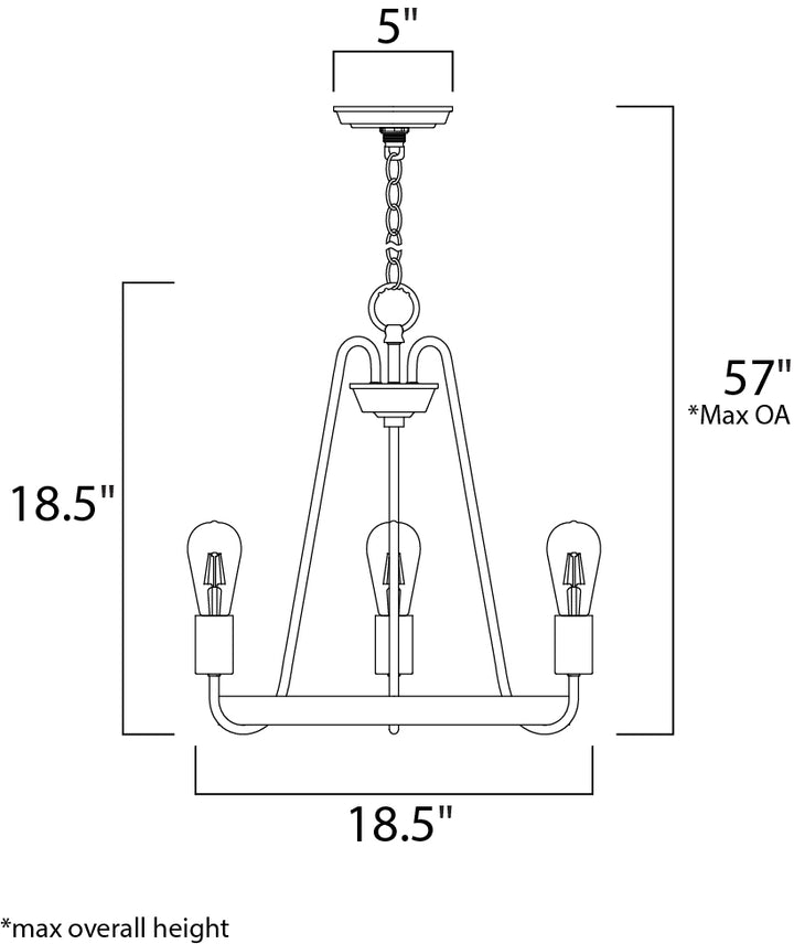 Haven Chandelier dimensions diagram