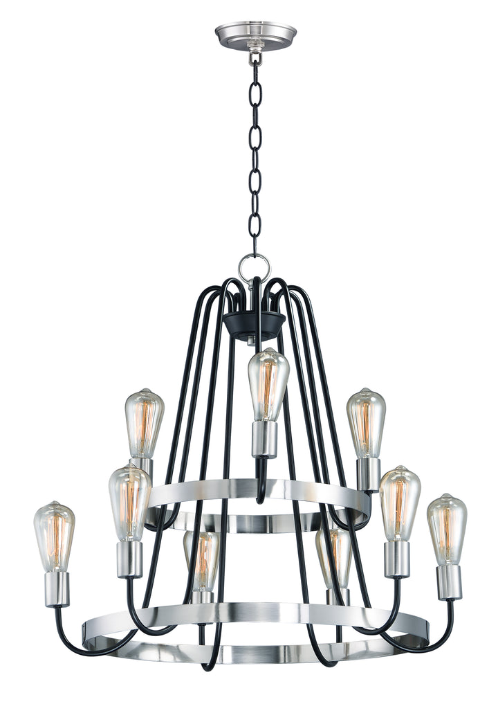 Haven Chandelier Black / Satin Nickel