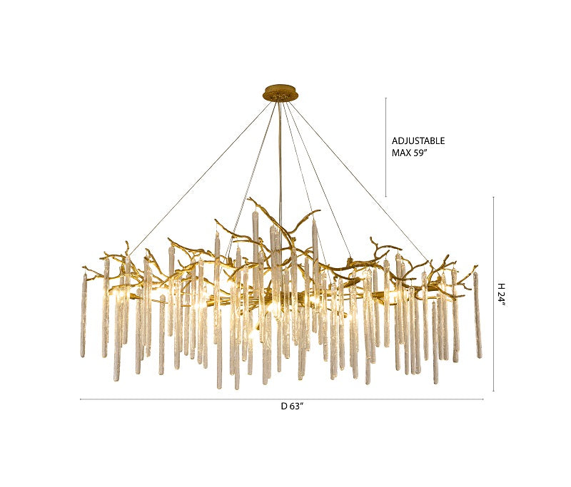 Brass Glass Chandelier (CC03) by Bethel