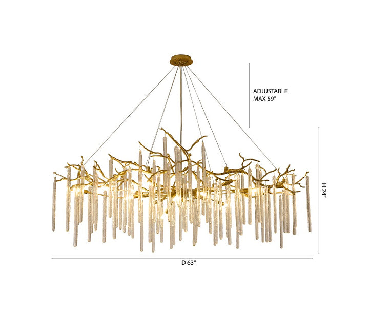 Brass Glass Chandelier (CC03) by Bethel