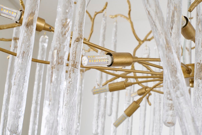 Brass Glass Chandelier (CC03) by Bethel - view 2