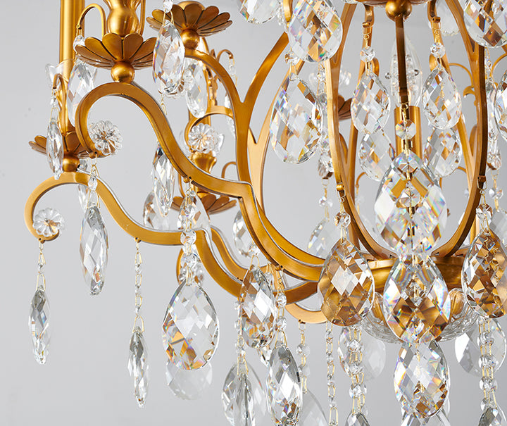 Frame Chandelier with Clear Hanging Crystals (BET64) by Bethel - view 32
