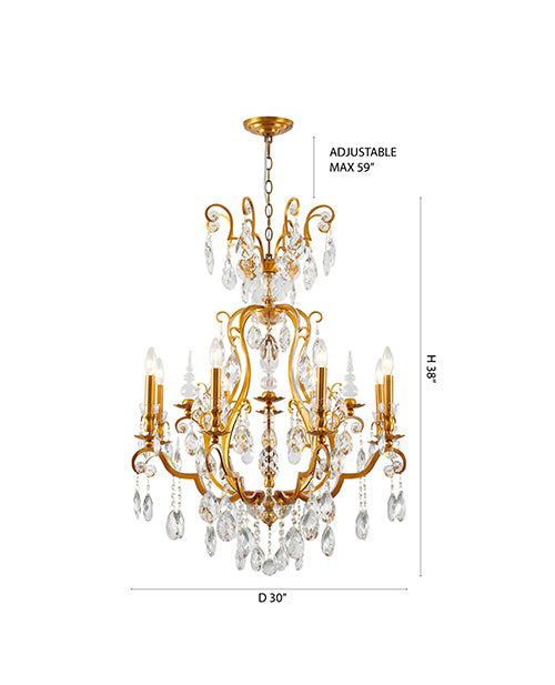 Frame Chandelier with Clear Hanging Crystals (BET64) by Bethel - view 33
