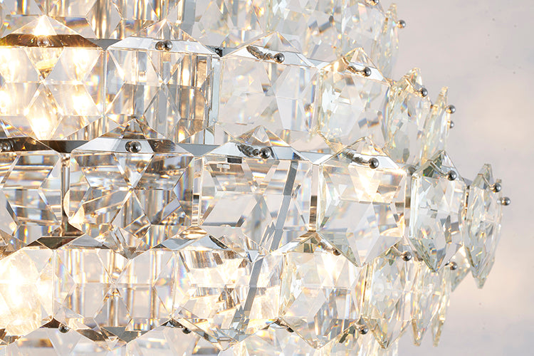 Frame Chandelier with Clear Hanging Crystals (GL431) by Bethel - view 37