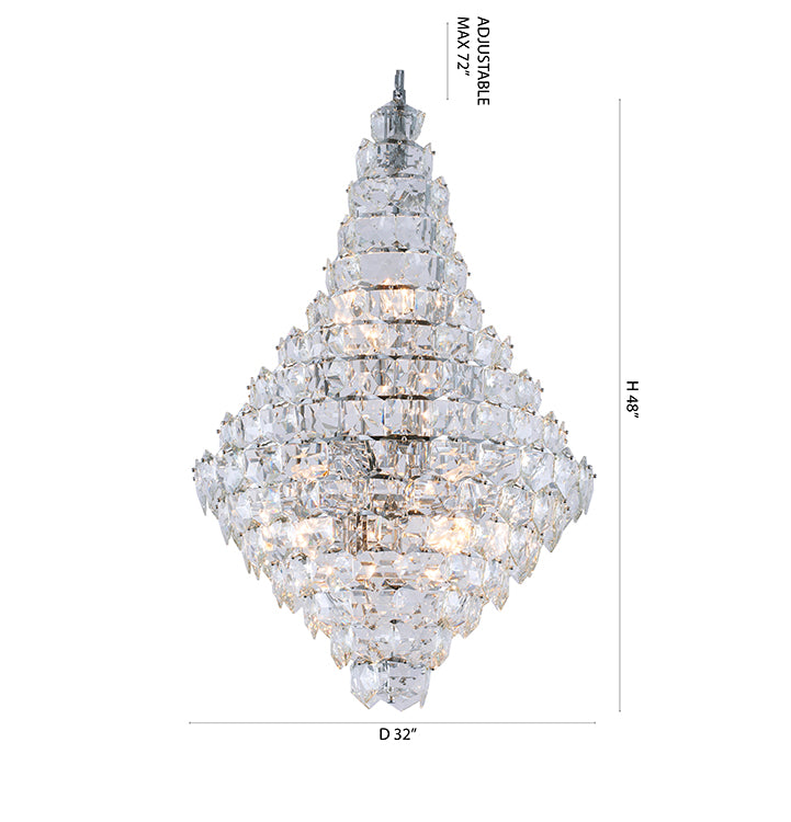 Frame Chandelier with Clear Hanging Crystals (GL431) by Bethel - view 39