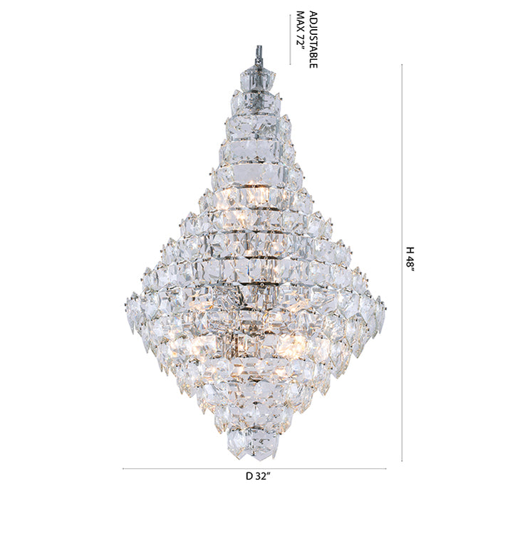 Frame Chandelier with Clear Hanging Crystals (GL431) by Bethel - view 39