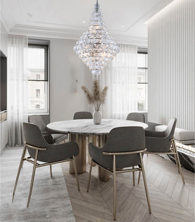 Frame Chandelier with Clear Hanging Crystals (GL431) by Bethel - view 40