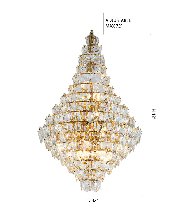 Frame Chandelier with Clear Hanging Crystals (GL431) by Bethel - view 35