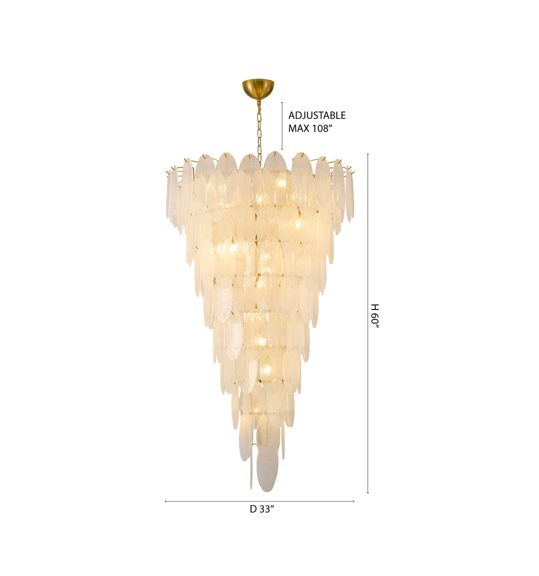 Brass Glass Chandelier (LA66) by Bethel