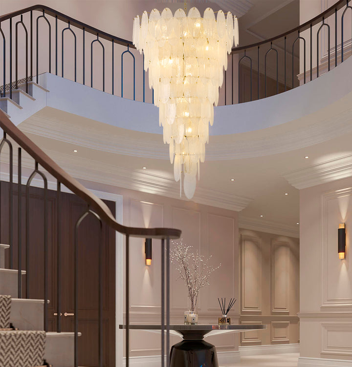 Brass Glass Chandelier (LA66) by Bethel - view 2