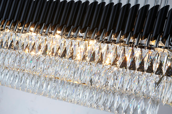 Rectangular Frame Chandelier with Clear Hanging Crystals by Bethel - view 45