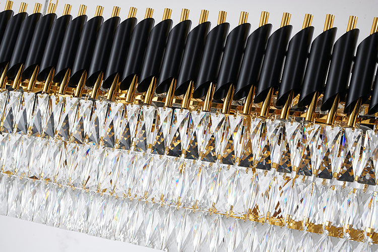 Rectangular Frame Chandelier with Clear Hanging Crystals by Bethel - view 40