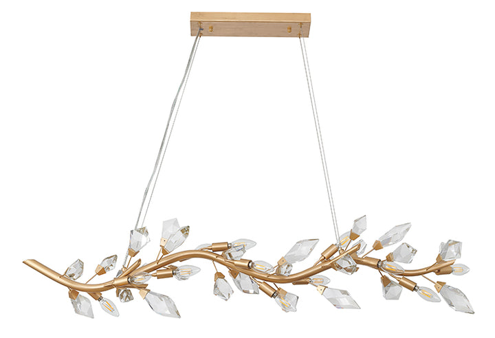 Gold Branch Chandelier with Clear Crystal Petals by Bethel