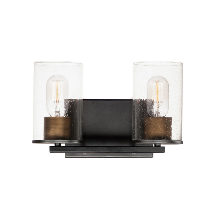 Sleek Bath Vanity Antique Brass / Black
