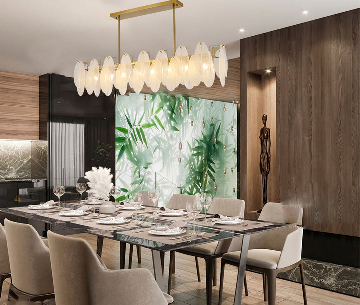 Brass Glass Chandelier (LA65) by Bethel - view 3