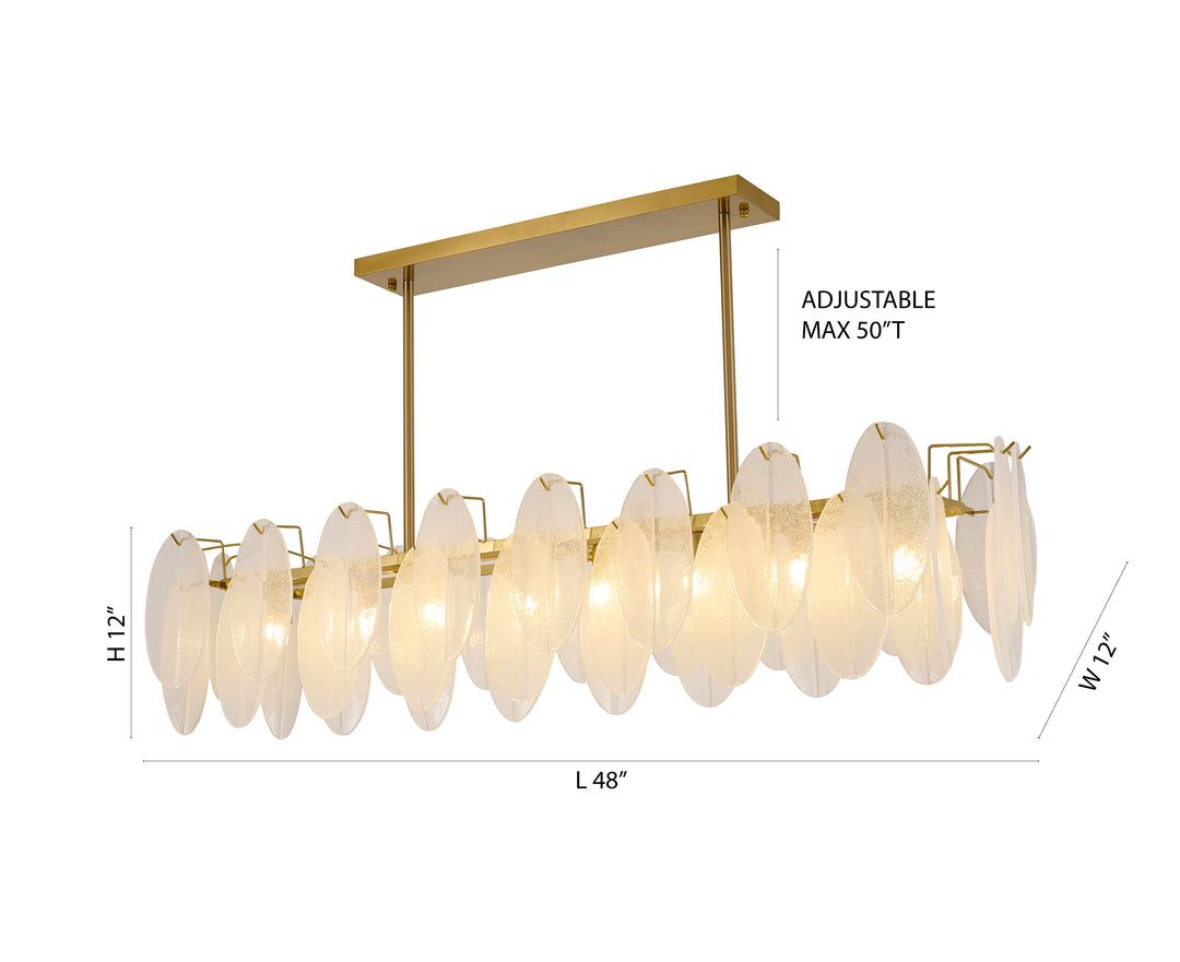 Brass Glass Chandelier (LA65) by Bethel - view 4