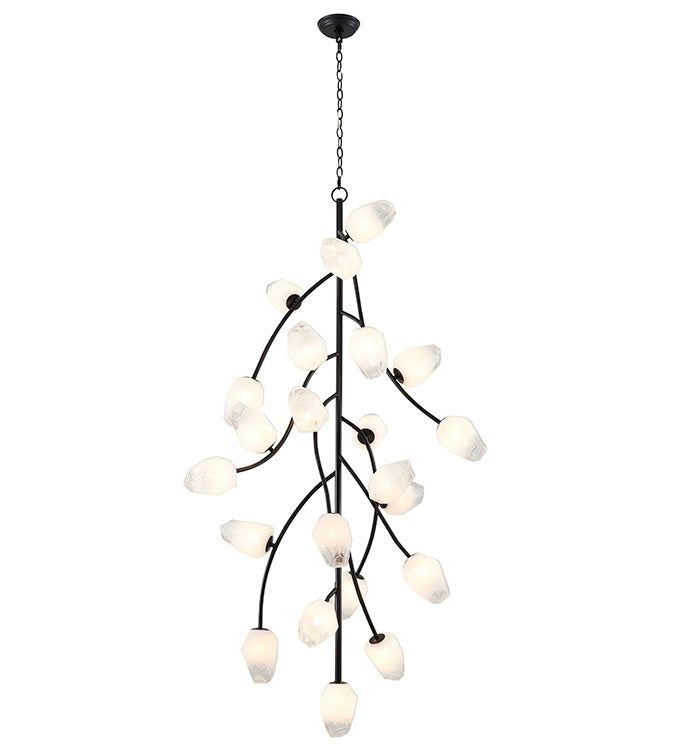 Branch Chandelier with Glass Shades (YS101) in Black by Bethel