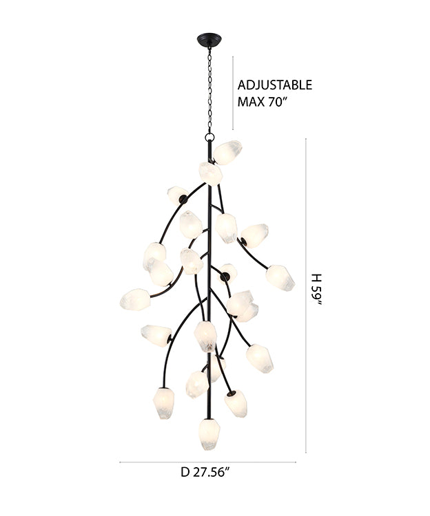 Branch Chandelier with Glass Shades (YS101) by Bethel - view 5
