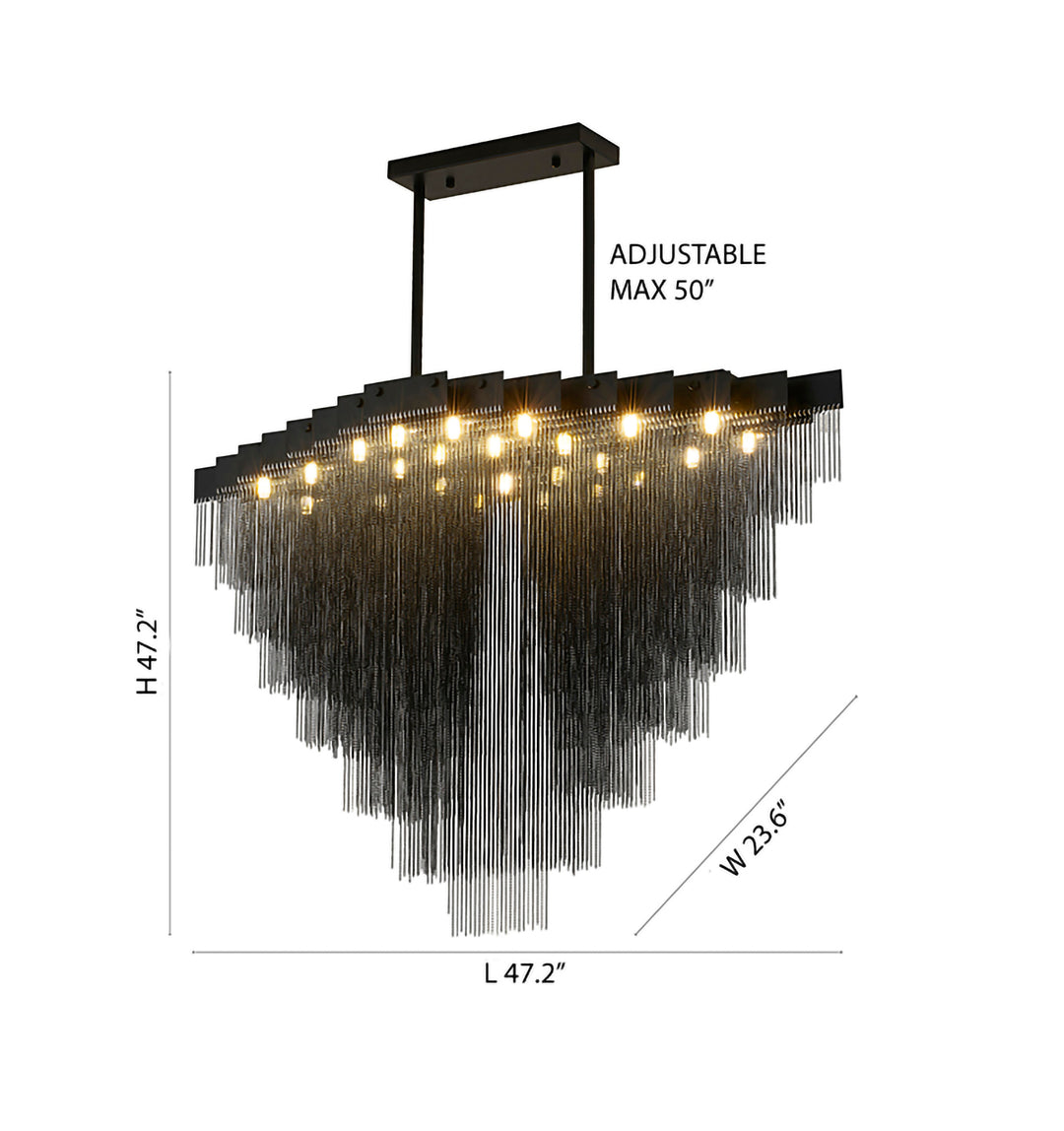 Prism Chandelier with Hanging Aluminium Chains by Bethel - view 11