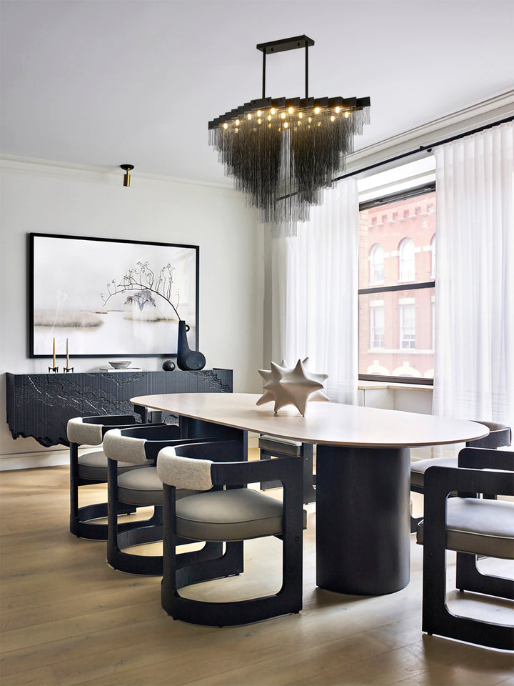 Prism Chandelier with Hanging Aluminium Chains by Bethel - view 12