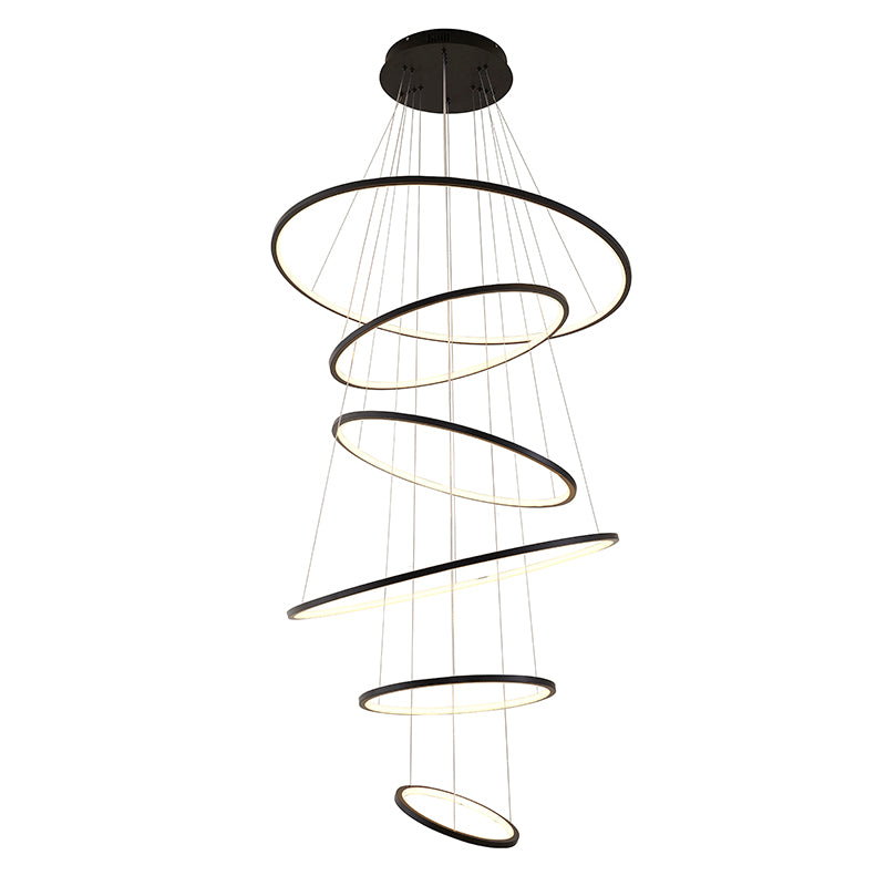Chrome Chandelier (TR35) in Matte Black by Bethel