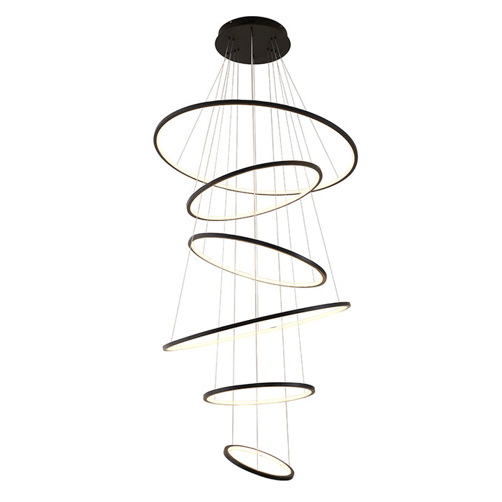 Chrome Chandelier (TR35) in Matte Black by Bethel