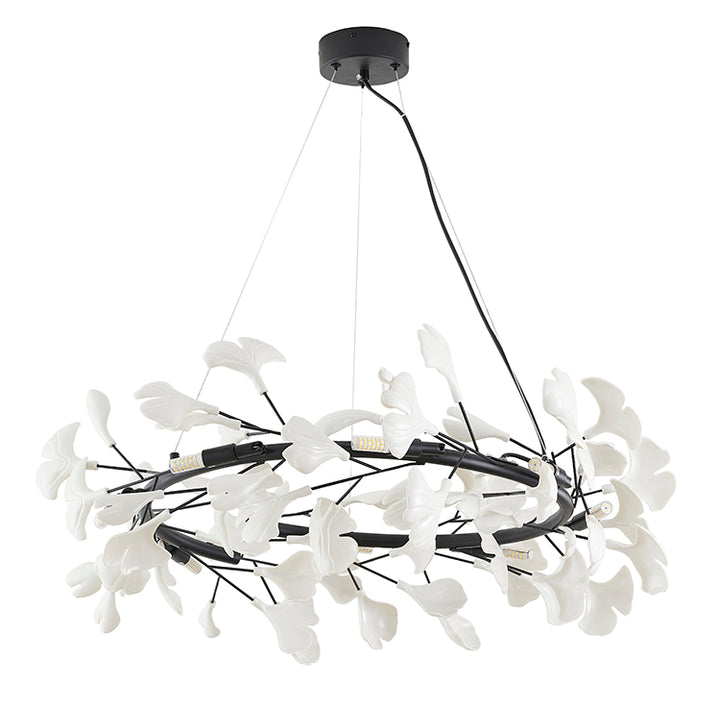 Round Frame Chandelier with Leaf Petals by Bethel - view 8