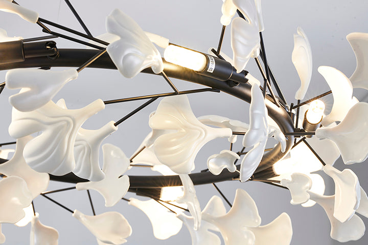 Round Frame Chandelier with Leaf Petals by Bethel - view 9