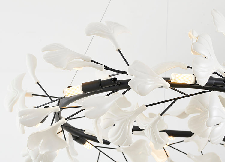 Round Frame Chandelier with Leaf Petals by Bethel - view 10