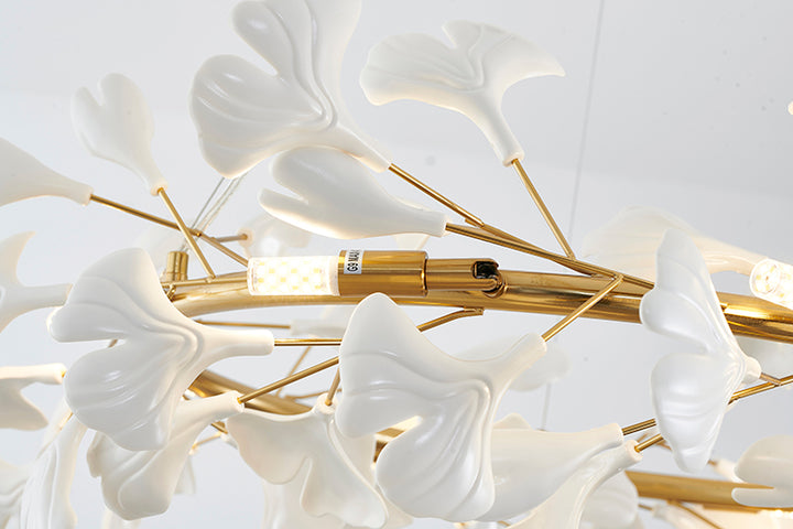 Round Frame Chandelier with Leaf Petals by Bethel - view 16