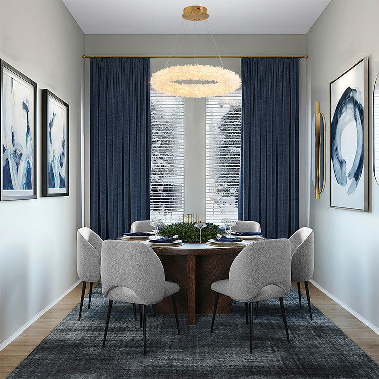 Brass Frame Chandelier with Spiky Natural Crystal Halo by Bethel - view 2