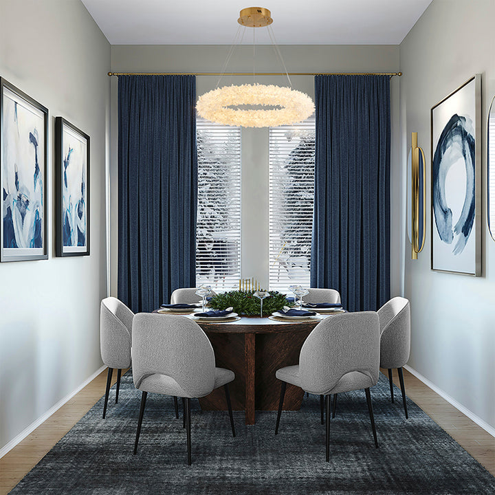 Brass Frame Chandelier with Spiky Natural Crystal Halo by Bethel - view 2