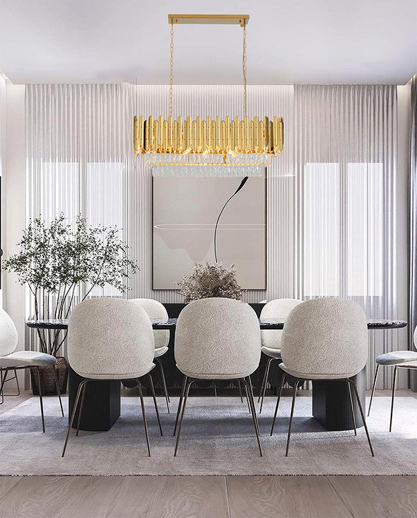 Stainless Steel Frame Chandelier with Clear Hanging Crystals by Bethel - view 29