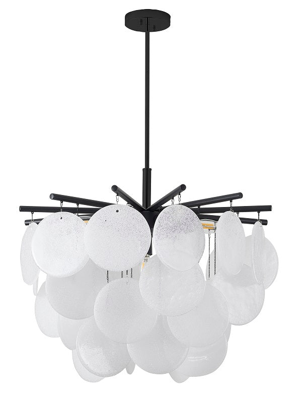 Frame with Frosted Hanging Glass Petals Chandelier by Bethel - view 2