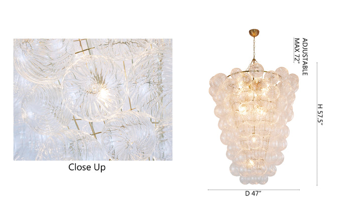 Frame Chandelier with Clear Swirl Glass Shades by Bethel - view 7