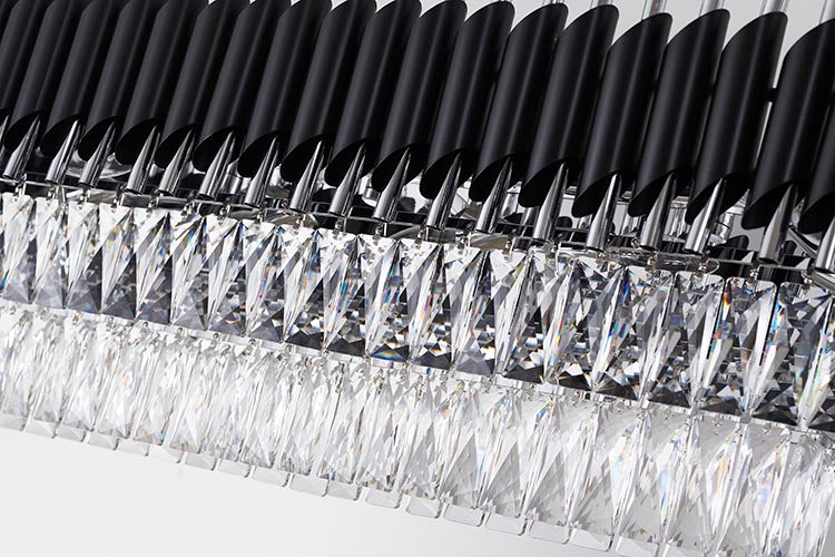 Rectangular Frame Chandelier with Clear Hanging Crystals by Bethel - view 34