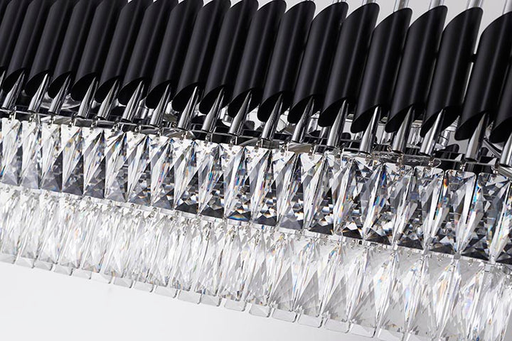 Rectangular Frame Chandelier with Clear Hanging Crystals by Bethel - view 34