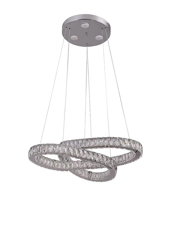 Clear Crystal Double Twisted Ring LED Chandelier by Bethel - view 2