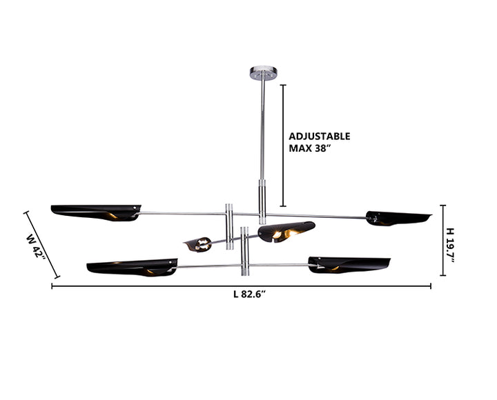Arm Frame Chandelier with Shades by Bethel - view 8