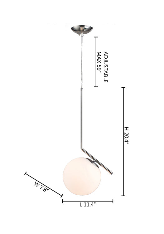 Iron Frame Single Pendant Light with Milk Glass Shade by Bethel - view 8