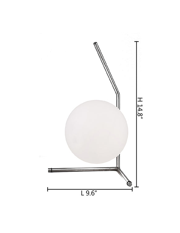 Glass Table Lamp (DU74) in Satin Nickel by Bethel