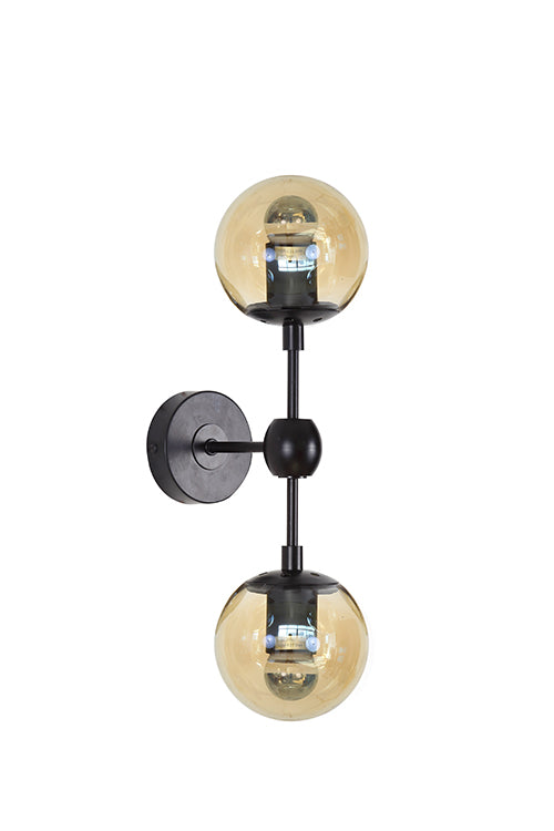 Black Glass Wall Sconce by Bethel