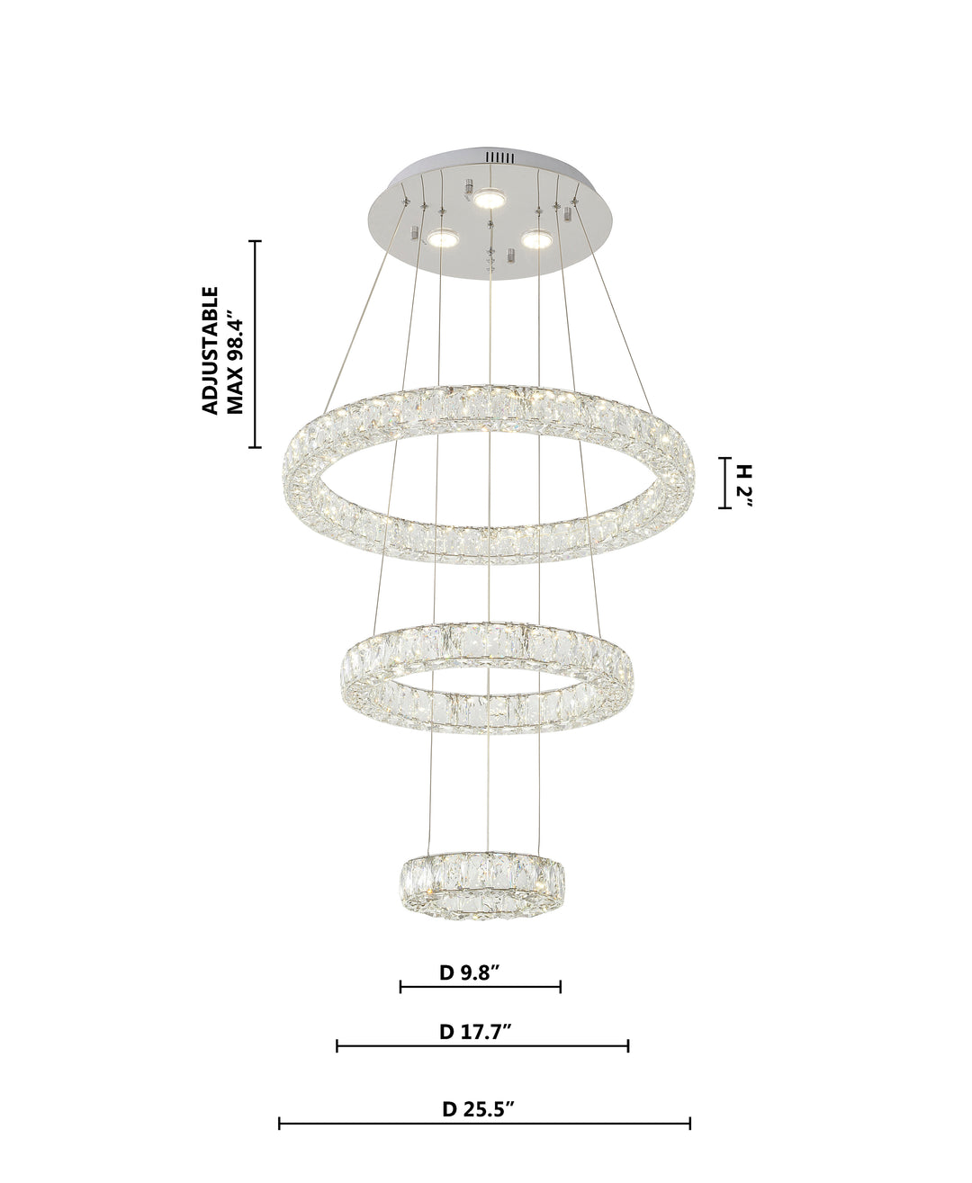 Chrome Crystal Chandelier (DIN05) by Bethel - view 3