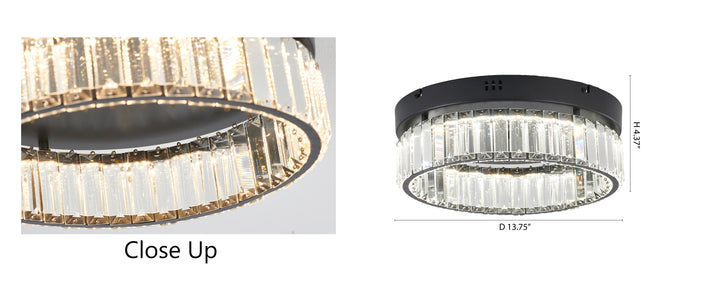 Round Frame Flush Mount with Clear Crystals by Bethel - view 14